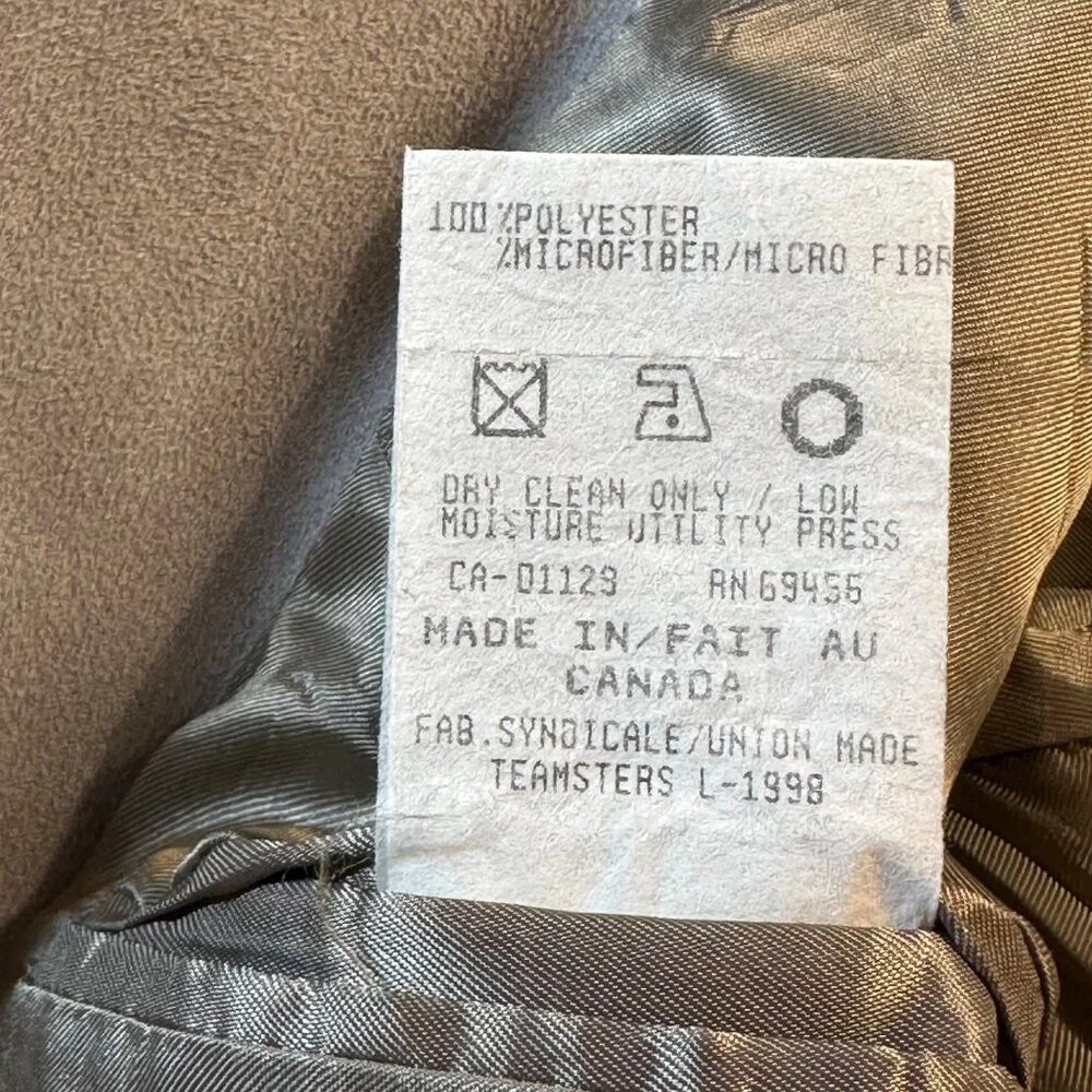 Giorgio Moreschi Vintage Men's Grey Sport Coat 42S Union Made Canada Faux Suede